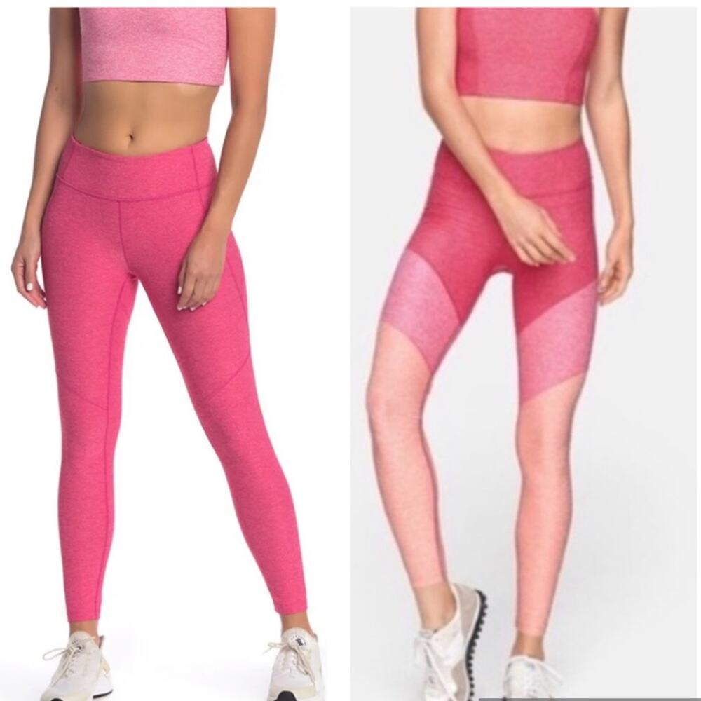 Outdoor Voices Lot of 2 Pink and Tri Pink Leggings Size Small